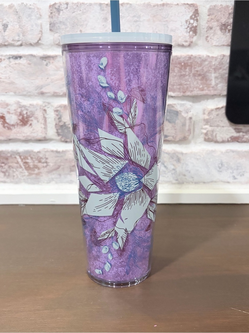 Starbucks Purple Floral Tumbler 24oz Cottagecore Coquette Travel Cup